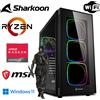 MEG-BAR PC da gioco - Ryzen 5 5600G 6x 4,4GHz - 8GB di RAM DDR4 - 512 SSD M.2 - case SHARKOON RGB con vetro temperato - WLAN