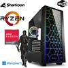 MEG-BAR PC da gioco - Ryzen 5 5600G 6x 4,4GHz - 32 GB di RAM DDR4 - 512 SSD M.2 - case SHARKOON RGB con vetro temperato - WLAN
