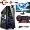 MEG-BAR Set completo per il gioco - Ryzen 5 5600G 6x4,4GHz - 8GB di RAM - Grafica Radeon - Monitor LCD LED curvo Samsung - Kit da gioco 4 in 1 - Custodia in vetro reale RGB