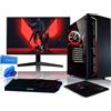 BEASTCOM Q3 | PC da gioco essenziale | Set completo | AMD Ryzen 3 4X4.00GHz | 4K Vega 8-core graphics | 8GB RAM | 256GB SSD | Monitor LED 24" | Tastiera, mouse, mouse pad | WLAN | Windows 11