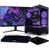 BEASTCOM Q3 | PC da gioco essenziale | Set all-in-one | AMD Ryzen 5 6X4,20 GHz | Grafica 4K Vega 6-core | 16GB di RAM | 1TB SSD | Monitor LED 24" + tastiera + mouse + mousepad | WiFi | Windows 11 Pro