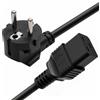 DRRI Spina Schuko Europa CEE 7-7 Spina 16A 250V a IEC 60320 C19 Cavo di Alimentazione per Server | PDU| Computer PC | Monitor