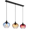 Globo lighting Lampadario a sospensione Sander in metallo nero opaco con vetri multicolor stile contemporaneo 3XE27 15748-3H/30