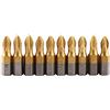 Yosoo Health Gear Cacciaviti Con Gambo 10 Pezzi 1/4 , Inserti Ph2 Inserto, Set Di Punte Per Inserti Phillips Ph2 Rivestite in Titanio Impatto, Lunghezza 25 Mm Per Cacciavite Magnetico S2