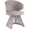 Richmond Interiors Sedia da Pranzo per Esterni Nuba - Grigio Alpine Corda Intrecciata e Alluminio