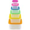 Herzberg Set di scatole di conservazione Alimentari 6 Pezzi HGSFS6N1 Alimenti HGSFS6N1-contenitore cubico-Design impilabile-Maniglia di Trasporto-Plastica-Senza BPA, Sconosciuto