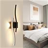 Comely Applique da Parete Interno, 20W 2250LM Nero Lungo Lampada da Parete | 60CM Lampada a Muro in Alluminio per Soggiorno Camera da Letto Corridoio, Bianco Caldo 3000K