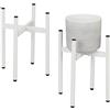 Relaxdays Set da 2 Supporti per Fiori e Piante, Portavasi Regolabili in Larghezza LxP: 26x26 - 37x37 cm, Acciaio, Bianco