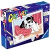 Ravensburger CreArt: Cucciolo Affettuoso - Dipingere con i Numeri per Bambini 7+ Anni, Kit Pittura con Tavole, Cornice, Pennello e Colori Inclusi, 14 x 19 cm, Idee Regalo