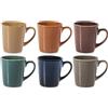 H&H Tierra Set 6 Tazze Tè, Stoneware, Colori Assortiti, cc200, Colori Autunnali