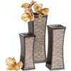 Creative Scents Set di 3 vasi da fiori Dublin marroni per centrotavola, ideali per la decorazione della casa, sala da pranzo e soggiorno, centrotavola, decorazione da tavolo, libreria, mantello e