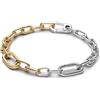 PANDORA ME 563689C00-1 - Bracciale in argento sterling placcato oro 14 carati e zirconi, compatibile con ME, dimensioni: 15 cm, 15cm, Argento sterling, Nessuna pietra preziosa
