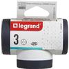 Bticino Legrand LG-694521 Multi Adattatore Presa Tripla, 3 Prese Schuko Standard Tedesco, Spina Grande 16A Rotante 180°, Presa multipla su 3 Lati, Salvaspazio, Finitura Opaca, Colore Bianco e Grigio