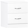 Vida Designs comodino bianco con 2 cassetti, maniglie e guide in metallo, Bianco