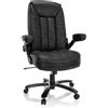 HJH Office 691021 XXL Sedia girevole INSTRUCTOR III Pelle Nero, Sedia da ufficio, Portata massima 220kg, Braccioli pieghevoli