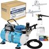 Master Airbrush ? Brand Multi-purpose Professional Airbrushing System with 3 Airbrushes, G22 Gravity Feed, G25 Gravity Feed & E91 All Purpose Airbrushes, Airbrush Compressor, 6' Air Hose & Airbrush