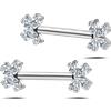 NovaNavel Piercing capezzoli petalo bianco in argento