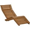 Outsunny Lettino da giardino, sdraio, legno massello, marrone, 66 x 170 x 77 cm | Aosom Italy