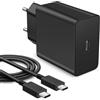 ACANDYA Caricatore Rapido USB C 60 W per Galaxy S26 Ultra A56 A36 A17 A26 A16 A35 5G Z Flip7 FE Fold7 Tab S10, per iPhone 17e Air Pixel, Caricatore Ultra-Rapido USB Type C con Cavo USB C 5A 1m, Nero