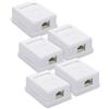 kwmobile Presa da Muro per Connettore Cat6 A - Scatola Connessione di Rete 1x Porta per Cavo Patch Ethernet RJ45 10 Gbit LAN - Kit Montaggio - Bianco