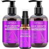 GIFBEA Hair Growth Shampoo and Conditioner Set W/Rosemary Oil Hair Growth Serum,Biotin Argan Oil Castor Oil Coconut Keratin Shampoo for Thinning Hair and Hair Loss,Deep Conditioner for Dry Damaged Curly Hair