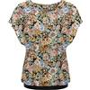 Hotouch Camicia da donna, elegante, estiva, casual, a maniche pipistrello, girocollo, a doppio strato, 66 fiori, XL