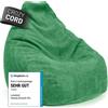 DS Produkte LUMALAND beanbag GIANT della gamma a coste, 135 x 100 cm - Rivestimento morbido e lavabile - Verde scuro