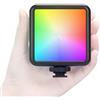 TARION Luce Video RGB per Fotocamera: Illuminazione Vlog LED a Colori Dimmerabile 2500-7000K, 1800mAh Ricaricabile per DSLR e Gopro RPL-01