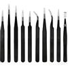MOYXZML Set di 10 pinzette a punta, pinzette in acciaio inox, pinzette di precisione per lavori dettagliati e riparazioni di computer, telefoni cellulari, strumenti per manicure (10 modelli)