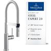 Villeroy & Boch Rubinetteria da cucina Villeroy & Boch Steel Expert 2.0, alta pressione, con funzione di commutazione e doccetta estraibile, miscelatore per lavello a risparmio idrico, altezza bocchetta 170mm