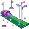 Clemas Giocattolo da Golf per Bambini Aggiornato con Raccoglitore Automatico, Palline da Golf Luminescenti a LED,Mazze,Tappetino da Putting,Mini Golf per 3-8 Anni,Giochi Sportivi per Bambini(Rosa)