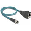 DELOCK M12 Adapterkabel A-kodiert 8 Pin Bu zu RJ45,Bu 50 cm