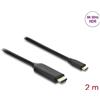 Delock Cavo USB Type-C a HDMI 8K 60Hz HDR 2m, DisplayPort Alt Mode
