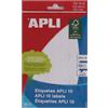 Apli - 1646, Etichette bianche (25 x 40 cm), 10 fogli