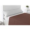 Miracle Home. Lenzuolo sopra morbido e confortevole, 100% microfibra spazzolata, senza rughe e anti-peeling. 260 x 270. Letto da 180. Marrone