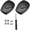 SLshiBo 2 Pieces Ricambio Chiave Guscio 2 Tasti Cover Guscio Chiave Telecomando con 1 Cacciavite e 4 Pulsanti per Renault Kangoo Modus Clio Master Trafic Twingo Switch e Dacia
