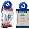 Caffè Borbone 3 kg Caffè Borbone Vending ROSSA + 3 kit eco da 50 zucchero, bicchieri, palette