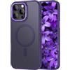 Nekiyo Tech Progettato per iPhone 15 Pro con custodia Aerospace-Grade Aluminum Lens Guard, Protezione militare contro cadute Design sottile traslucido opaco con copertura anti-impronte 6.1 Viola