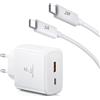 Ysevnotan Caricabatteria USB - C a 45W con adattatore USB a 2 porte, adattatore di carica per Samsung S25, S24, S23, S22, S21 Ultra Plus, Tab S10, S9, S8, S7, S6, iPad, con cavo di caricamento da 2m