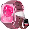 IOWODO Smartwatch Uomo Donna,Orologio Fitness con Chiamate,1.91 Smart Watch Monitor del SpO2/ Sonno,24H Cardiofrequenzimetro,100 modalità Sportive,Fitness Tracker per Android iOS(Claret)