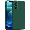 Mixroom - Cover Custodia Case per Samsung Galaxy S22 Plus Protezione Fotocamera in Silicone TPU Morbido Opaco Bordi Piatti Colore Verde Foglia