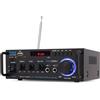 Pyle Preamplificatore Phono, Amplificatore Audio Stereo Wireless Bluetooth 200 Watt, Doppio Canale, RCA, USB, SD, Microfono, Radio FM, Uso Studio