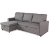 Menzzo Baleares Divani, Tessuto, Grigio, L215 x P133 x H83 cm