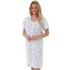Lady Olga Camicia da notte da donna in policotone, a maniche corte, da 10-32, Blu, 64