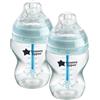 Tommee Tippee Biberon Anticolica, Tettarella Simile al Seno a Flusso Lento e Esclusivo Sistema di Ventilazione Anticolica, 260ml, Confezione da 2, Neutro