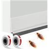 Kunaxku 100cm Bianco Paraspifferi per Porte, Guarnizione a Spazzola per Porte, Guarnizione per Porta per Protezione da Suoni, Freddo, Umidità e Insetti in Silicone, (white)