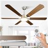 Airwit 132cm Grande Ventilatore da Soffitto con Luce Doppia Faccia Pale, Silenzioso Ventilatore da Soffitto con Telecomando e Reversible DC Motore, Lampada Ventilatore da Soffitto per Camera da Letto