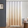 Furlinic Tenda da doccia 180 x 200 cm, in tessuto, impermeabile, antimuffa, lavabile, per il bagno in vasca da bagno bianco dopo il marrone crema con 12 anelli per doccia.