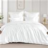 RUIKASI Set lenzuola in raso 200 x 200 cm - Bianco - Fodera per piumino lussuosa e setosa con lucentezza simile alla seta - Per capelli e pelle - Set lenzuola lucido 200 x 200 cm con chiusura lampo