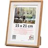 3-B Cornice portafoto Salo Duo - bianco/marrone (quercia) - 15 x 21 cm (A5) - Cornice in legno, cornice per documenti con vetro acrilico